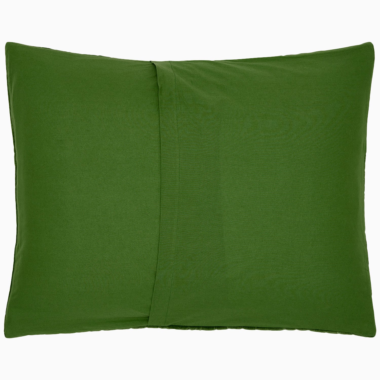 A hand quilted Velvet Moss Quilt by John Robshaw on a white background.