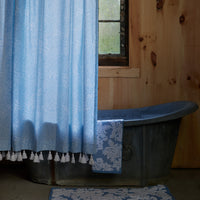 Avni Light Indigo Organic Shower Curtain - High Quality Image of 