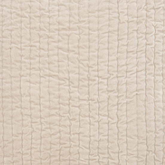 A close up of a John Robshaw hand quilted Velvet Sand Quilt Swatch.