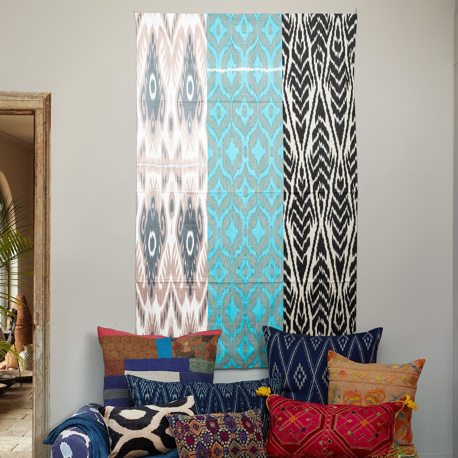 Tashkent Winter Day Large Ikat Tapestry
