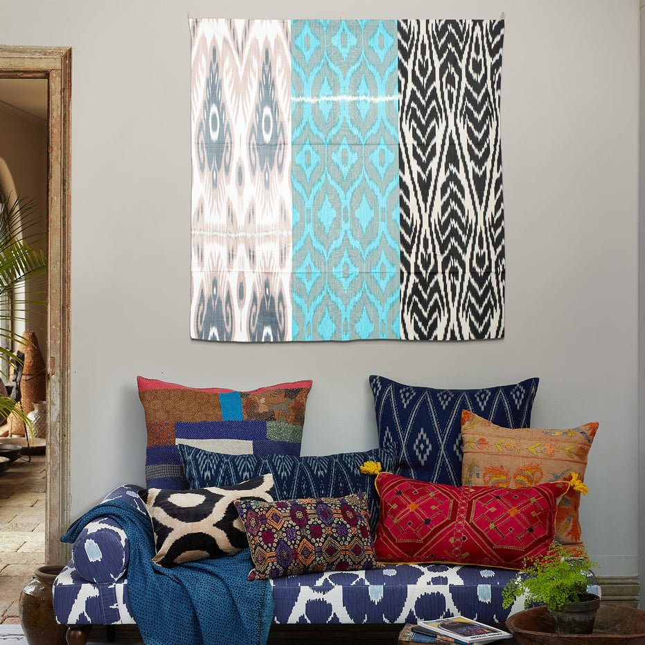 Tashkent Winter Day Medium Ikat Tapestry