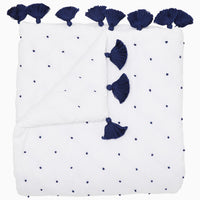 French Knot Indigo Throw - High Quality Image of 