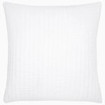 Velvet White Quilt by John Robshaw, featuring a square white pillow with a channel quilted, textured design. - 31272440201262