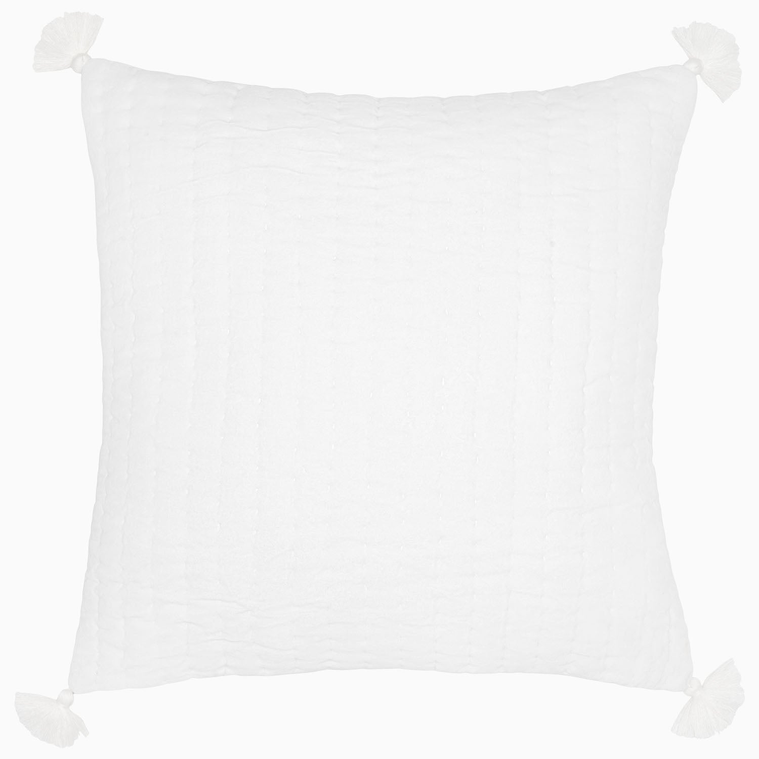 Velvet White Decorative Pillow - John Robshaw Textiles