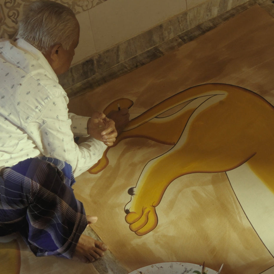 Outlined Tiger Tapestry