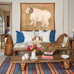 A vintage living room with Old Ram Tapestry rugs from John Robshaw. - 30720448102446
