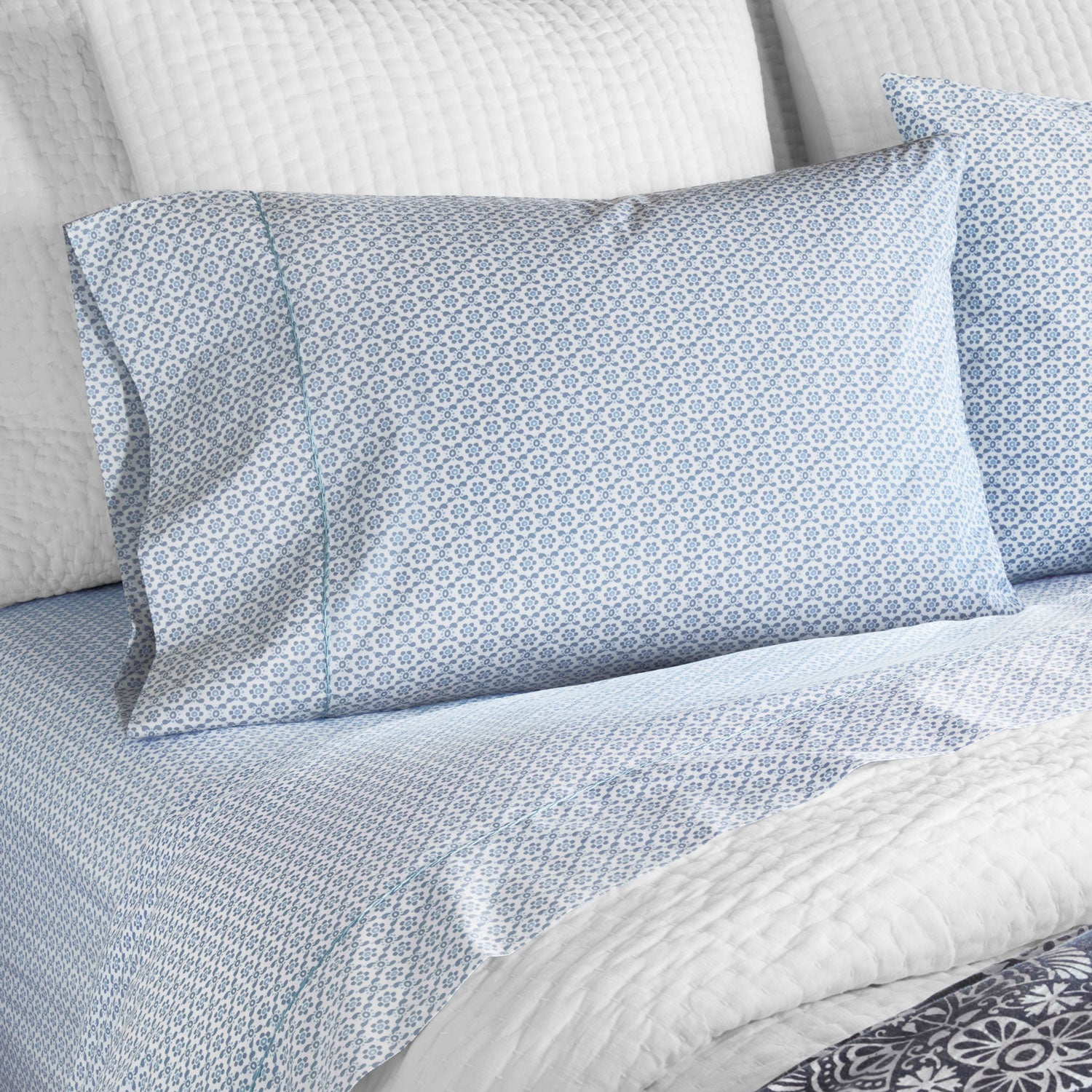 Hunir Lapis Organic Sheets Blue John Robshaw John Robshaw Textiles