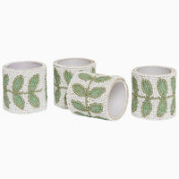 Aadi Sage Beaded Napkin Rings (Set of 4) - High Quality Image of 