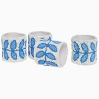 Aadi Azure Beaded Napkin Rings (Set of 4) - High Quality Image of 