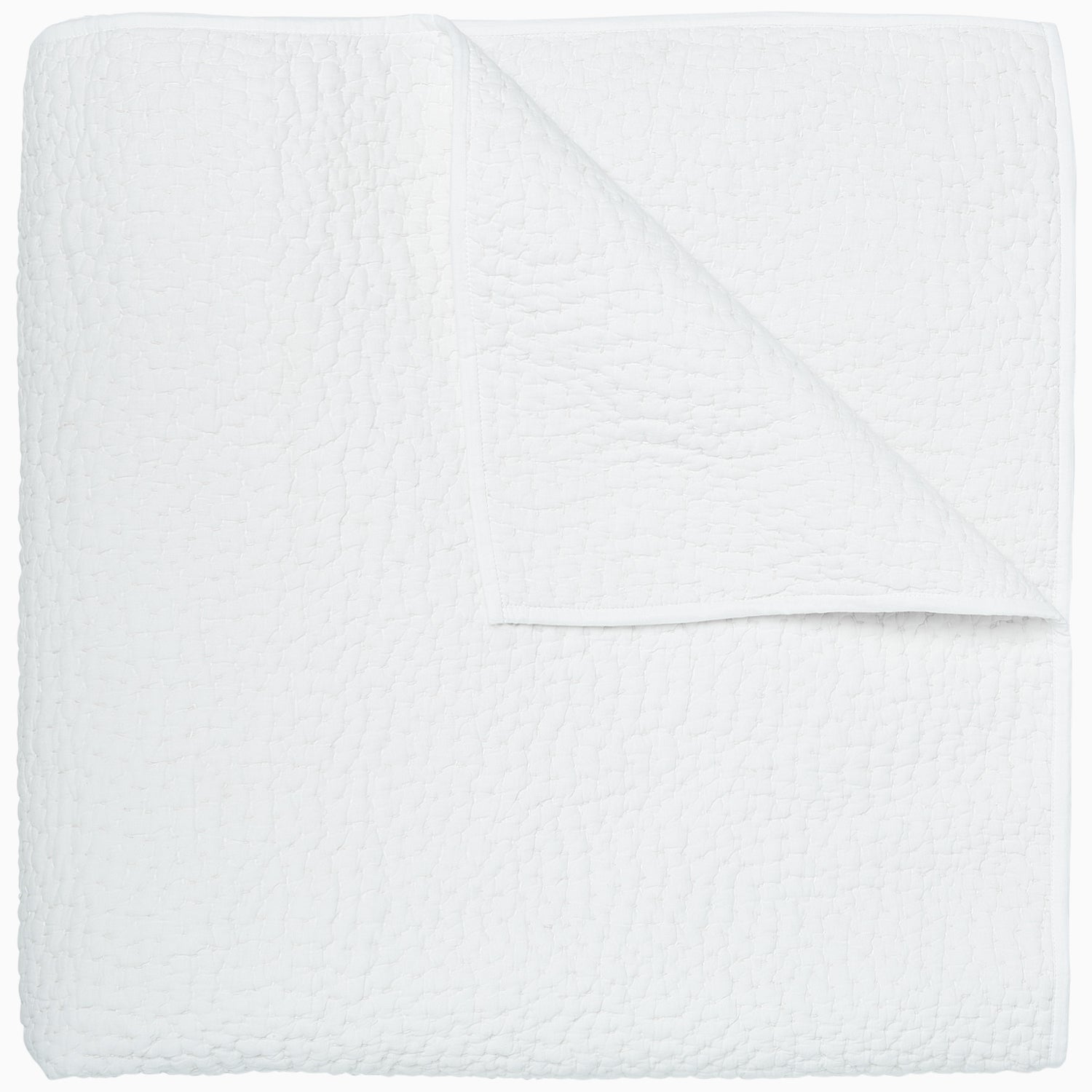 Organic Hand Stitched White Quilt Main