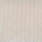 A John Robshaw Velvet Sand Decorative Pillow hand quilted by Indian artisans, featuring a pink stripe on velvet fabric. - 29306592657454