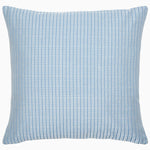 A Maham Light Indigo Decorative Pillow by John Robshaw, with a striped pattern, adorned with an embroidered print. - 29306411352110