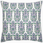 A John Robshaw Reena Decorative Pillow with a purple and green paisley pattern. - 29306490945582