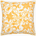 A vibrant Zoha Marigold Decorative Pillow from John Robshaw with a floral pattern. - 29309127000110