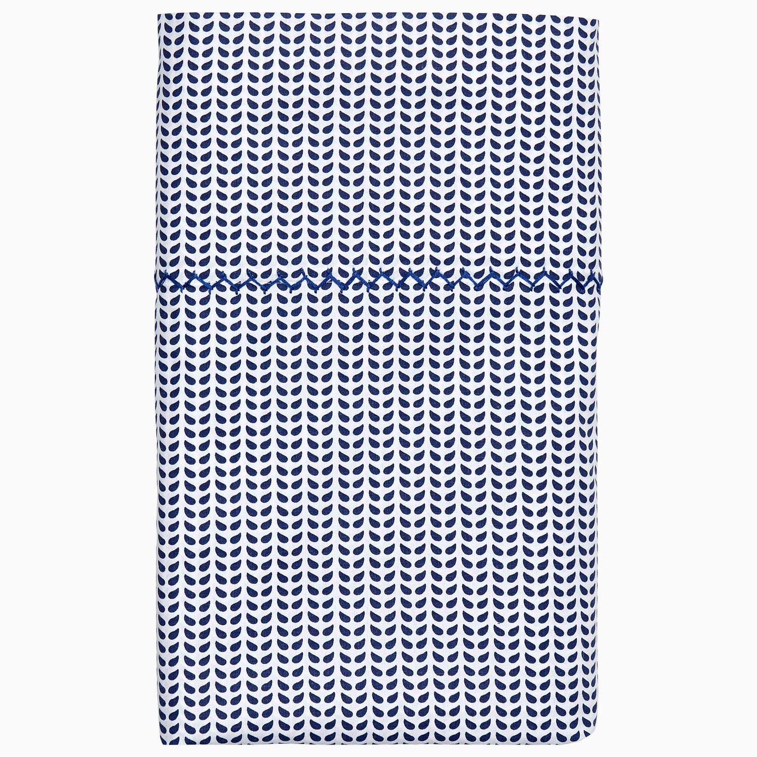 A John Robshaw Cinde Indigo Organic Sheet Set with 200 Thread Count.