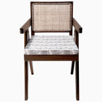 A John Robshaw King Chair in Faris Gray with a woven seat. - 29410408136750