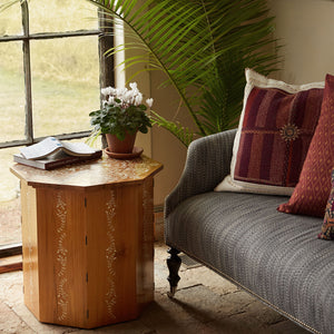 Natural Bone Inlayed Coffee Table with Wood Skirting