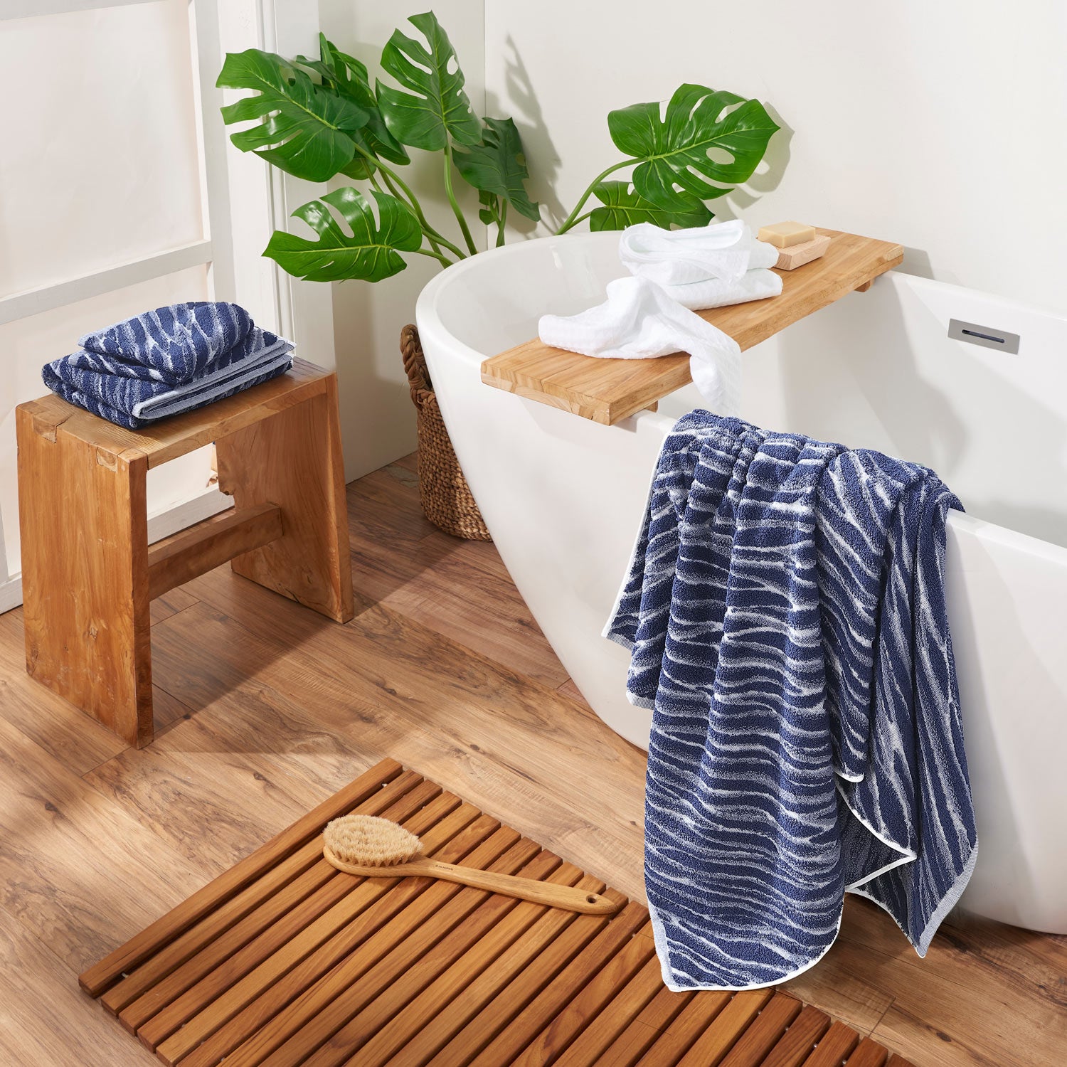 Luxury Bamboo Towel Set, Indigo