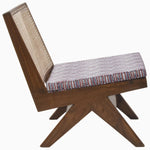 A John Robshaw vintage Armless Easy Chair in Vega Teak with a woven seat. - 29410469969966