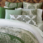 A bed with Cinde Sage Organic Sheet Set bedding and pillows by Sheets & Cases. - 29450699341870