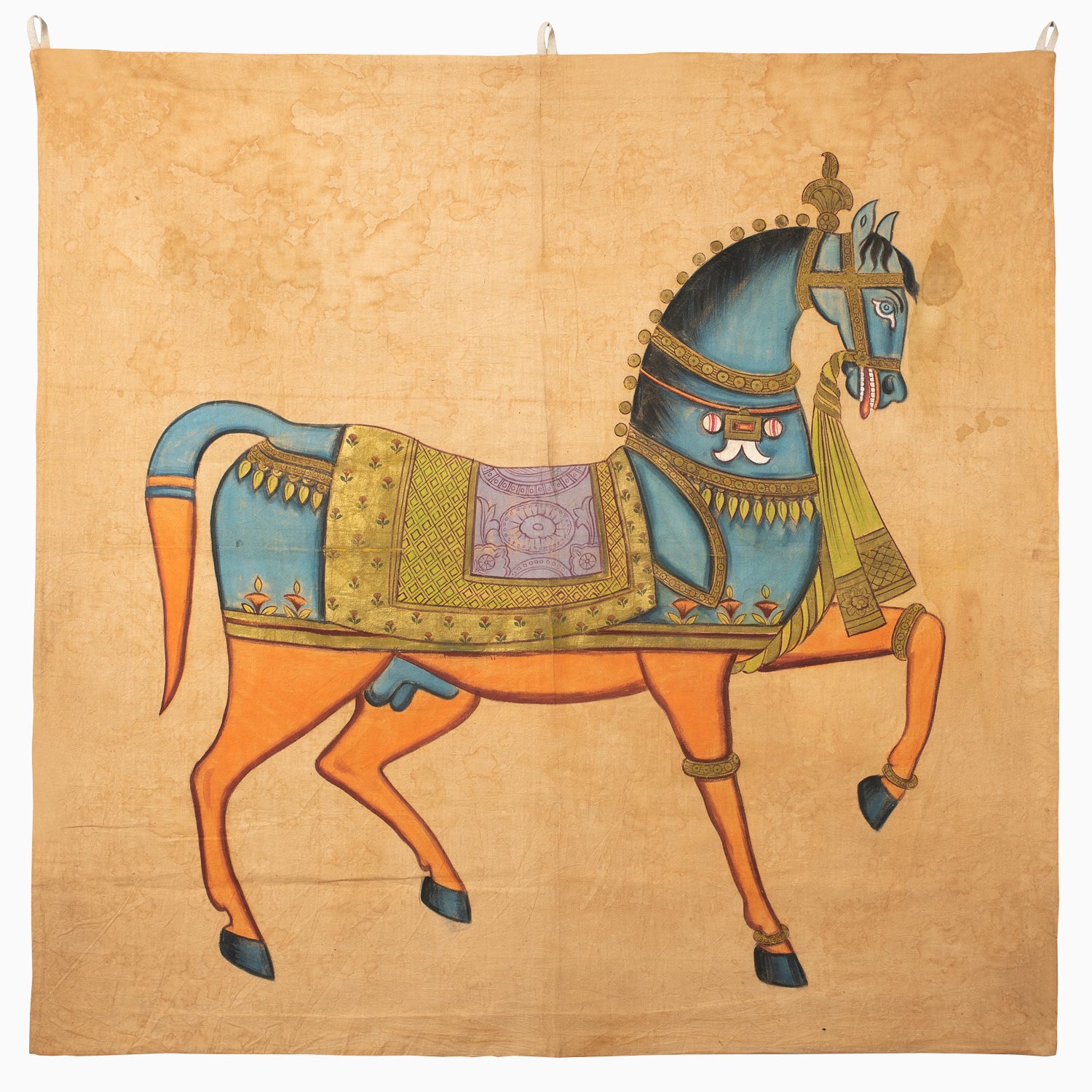 Blue Dancing Horse Tapestry Main