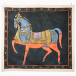 Blue Dancing Horse With Border Tapestry - 30148759191598