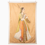 A hand-painted Princess With Instrument Tapestry of a woman playing a flute by John Robshaw. - 30148785340462