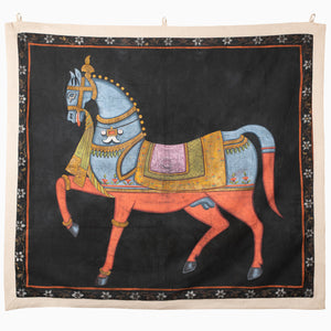 Dancing Horse on Black Tapestry