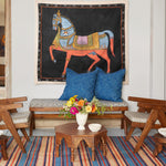 Dancing Horse on Black Tapestry - 30148993089582