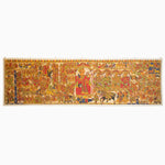 A Let the Pageant Begin Tapestry by John Robshaw, depicting a scene from a regal Buddhist temple, discovered while traveling in India. - 30149006557230