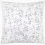 A white pillow with black dots on it, hand-stitched with an Organic Hand Stitched Gray Quilt from Quilts & Coverlets. - 28009911353390