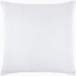 A John Robshaw white pillow featuring the Organic Hand Stitched White Quilt on a white background. - 28007113949230