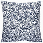 A blue and white floral print Ira Indigo Organic Duvet pillow with a white border by John Robshaw. - 29980989718574