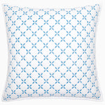 A reversible Layla Azure Quilt pillow with a geometric pattern made from cotton voile. Brand Name: Quilts & Coverlets. - 29981019963438