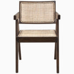 A vintage Floating Back Chair in Mali Indigo by John Robshaw with a rattan seat and back. - 29410150023214