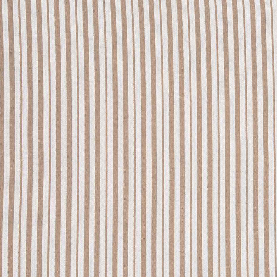 An image of a John Robshaw Gent Stripe Sand Performance Fabric pillow with beige and white stripes.