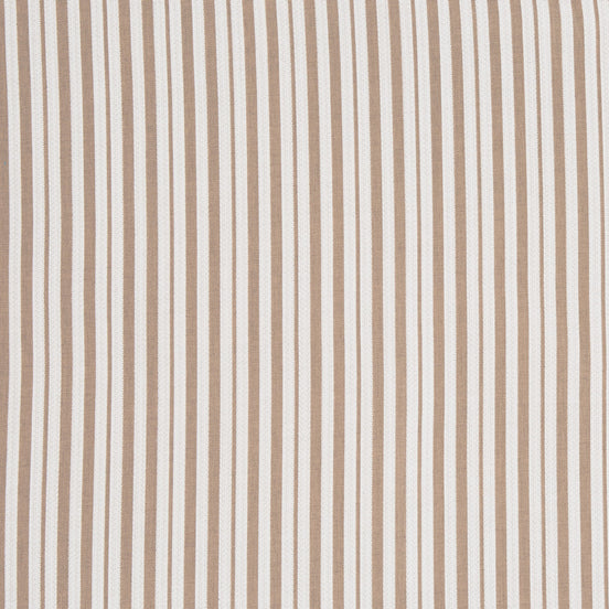 An image of a John Robshaw Gent Stripe Sand Performance Fabric pillow with beige and white stripes.