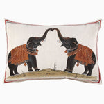 A Two Elephants Decorative Pillow designed by John Robshaw. - 30253815595054