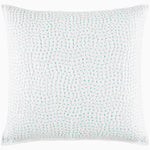 A John Robshaw hand-stitched pillow made of organic cotton voile coverlets with turquoise dots on it. - 28007260454958