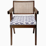 A John Robshaw Floating Back Chair in Mali Indigo with a blue and white patterned seat. - 29410150088750