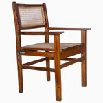 A vintage Straight Back Cane Chair with a rattan seat by John Robshaw. - 29225386737710