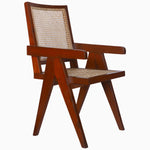 A Vintage Furniture Jeanneret Chair with a cane seat. - 29225396764718