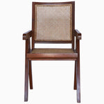 A Vintage Furniture Jeanneret Chair with a rattan seat and back. - 29225396797486