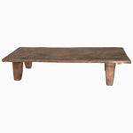 An antique John Robshaw Wooden Naga Coffee Table 4 made of hardwood, featuring two legs, displayed against a white background. - 29224449245230