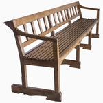 An Antique John Robshaw Long Teak Bench 4, made of hardwood, displayed against a white background. - 29224489517102