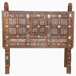 An ornate Wooden Carved Manjoo Mirrors 4 headboard with intricate carvings by John Robshaw. - 29224344977454