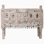 An ornate John Robshaw Wooden Carved Manjoo Light 4 sideboard with mirrors on it, perfect for storing and displaying your cherished belongings. - 29224342388782