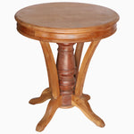 A John Robshaw vintage Wooden Teak Round Table with Curved Legs. - 29224427978798