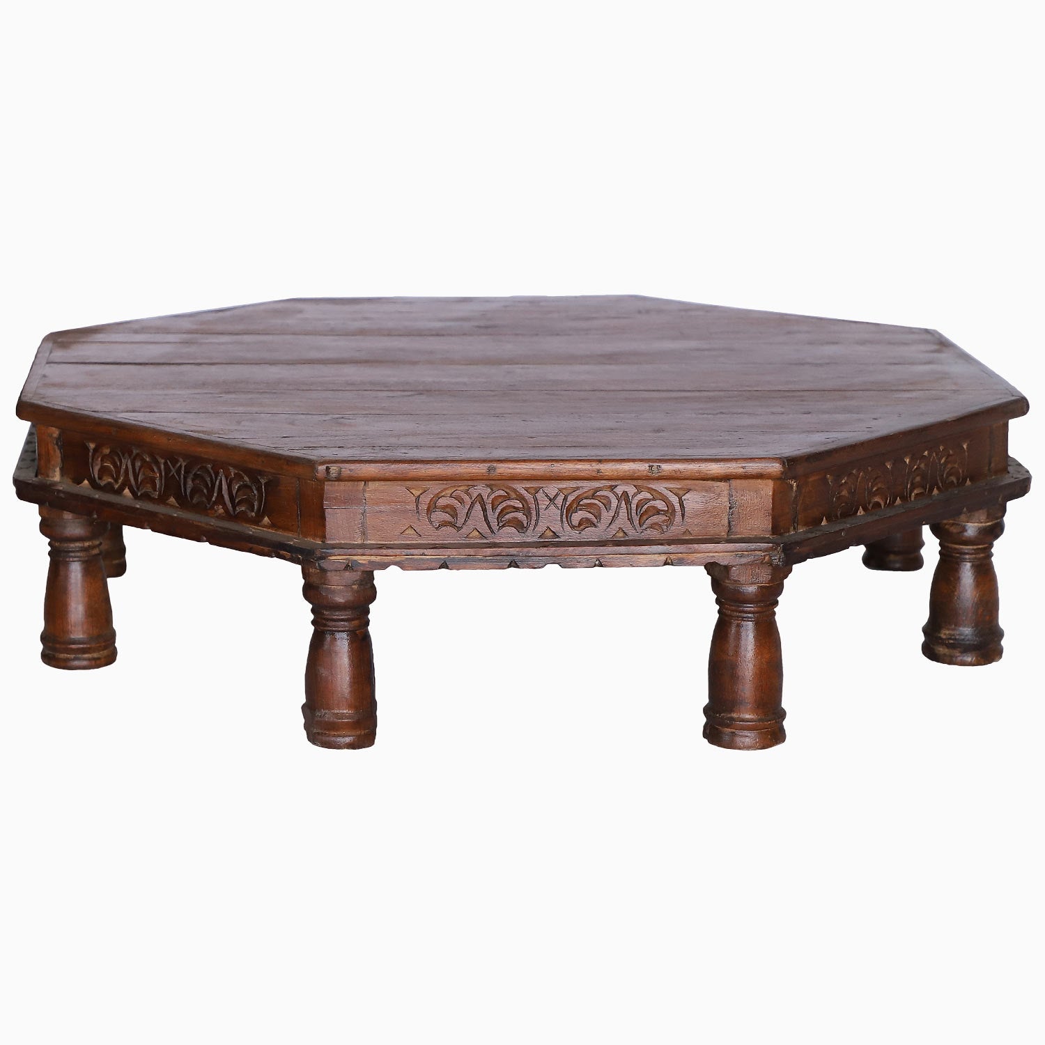 Round Wooden Carved Bajot Main