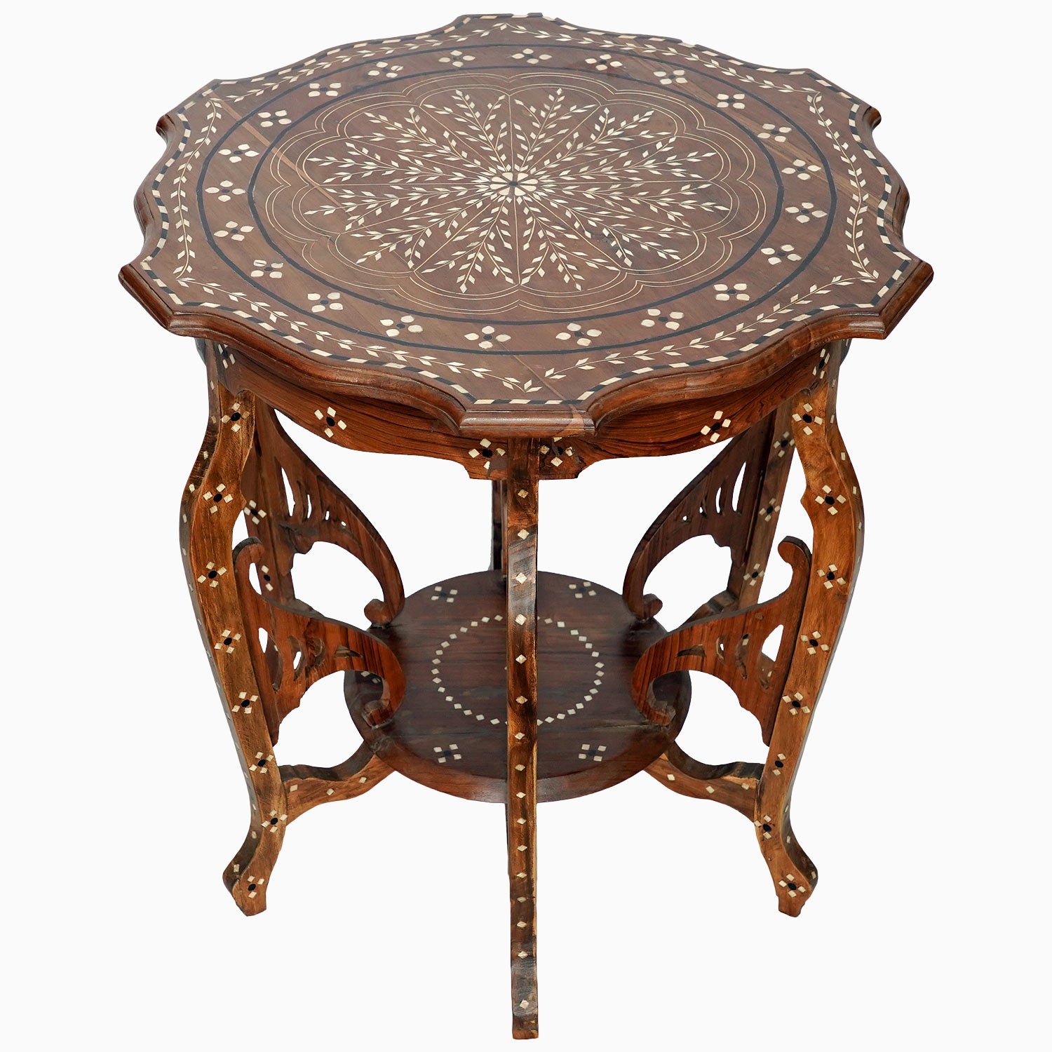 Round Wooden Inlay Table 8 Main